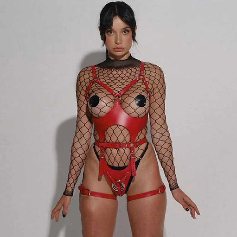 Women's Lingerie for Boudoir SessionsPU Leather Body Harness