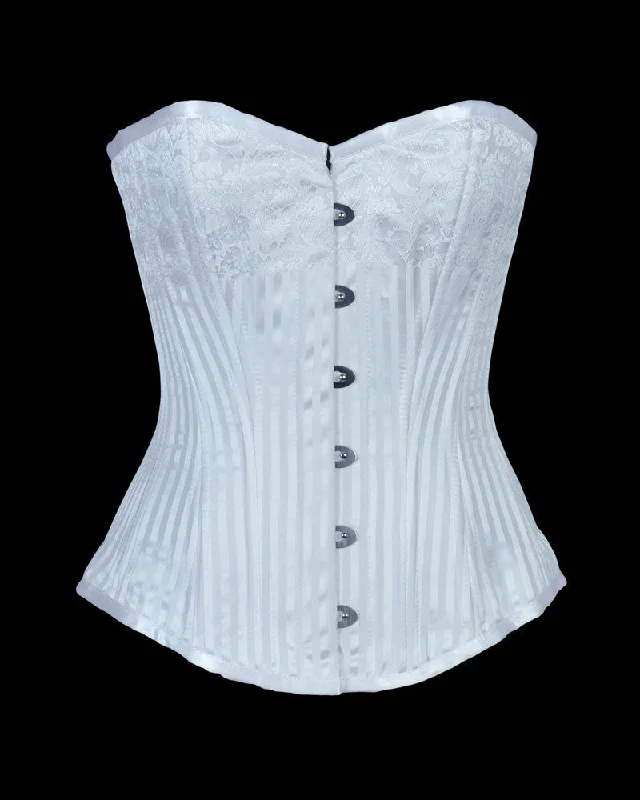 Victorian - era corsets with intricate boning detailsWT-OB WHITE STRIPE BRO