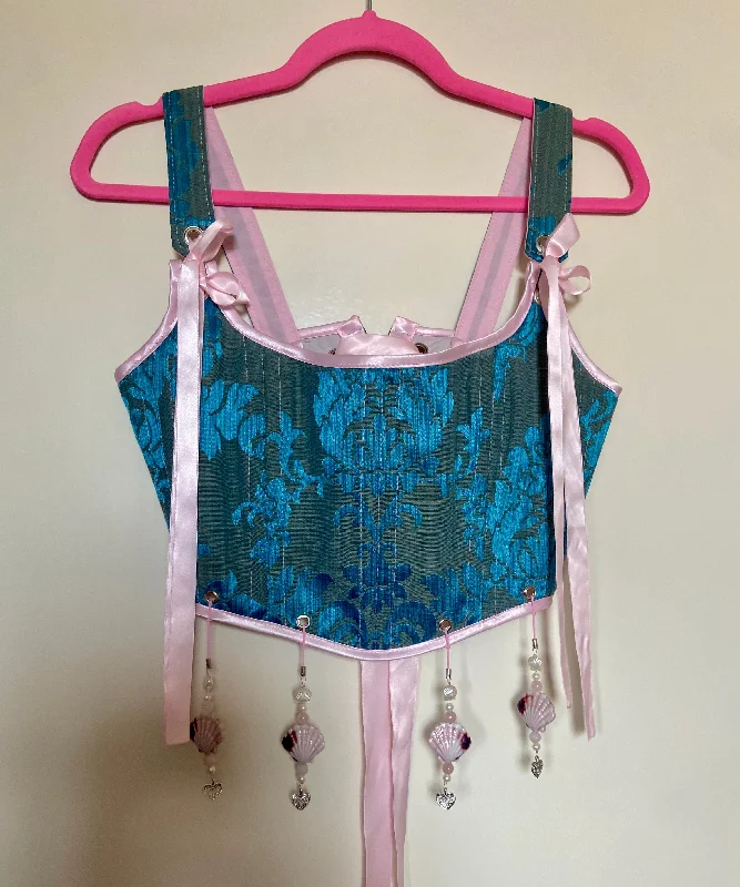 Lace - covered corsets for a feminine touchMermaid Beach Corset Sample