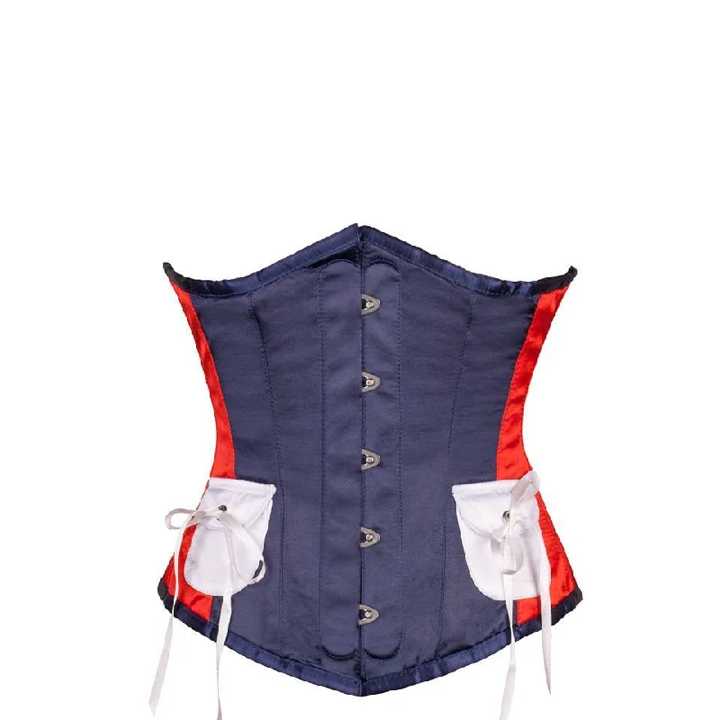 Silk bustiers for a luxurious and smooth feelColleen American Inspired Red, White & Blue Underbust Corset Silk bustiers for a luxurious and smooth feelColleen American Inspired Red, White & Blue Underbust Corset
