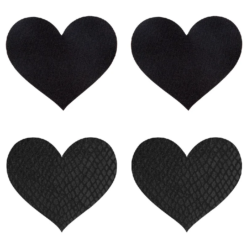 Comfortable Cotton Lingerie for Women Peekaboo Pasties Black Hearts