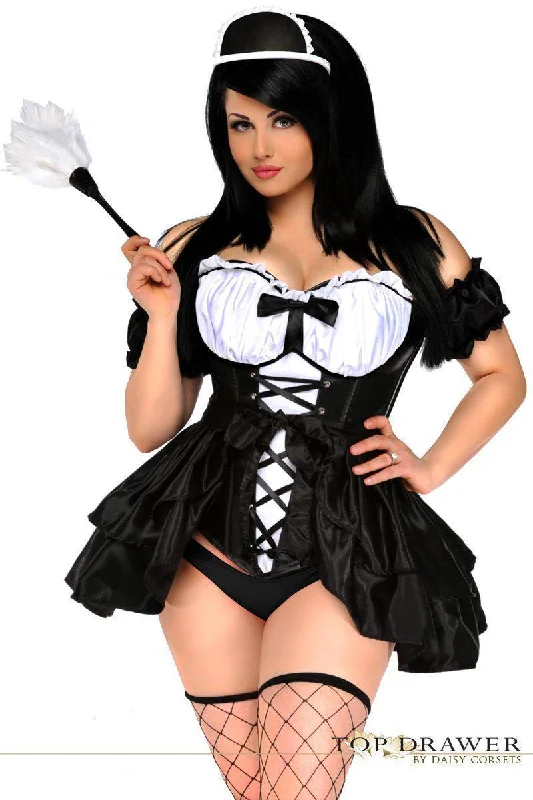 Lace Cosplay Lingerie for WomenTop Drawer 4 PC French Maid Costume