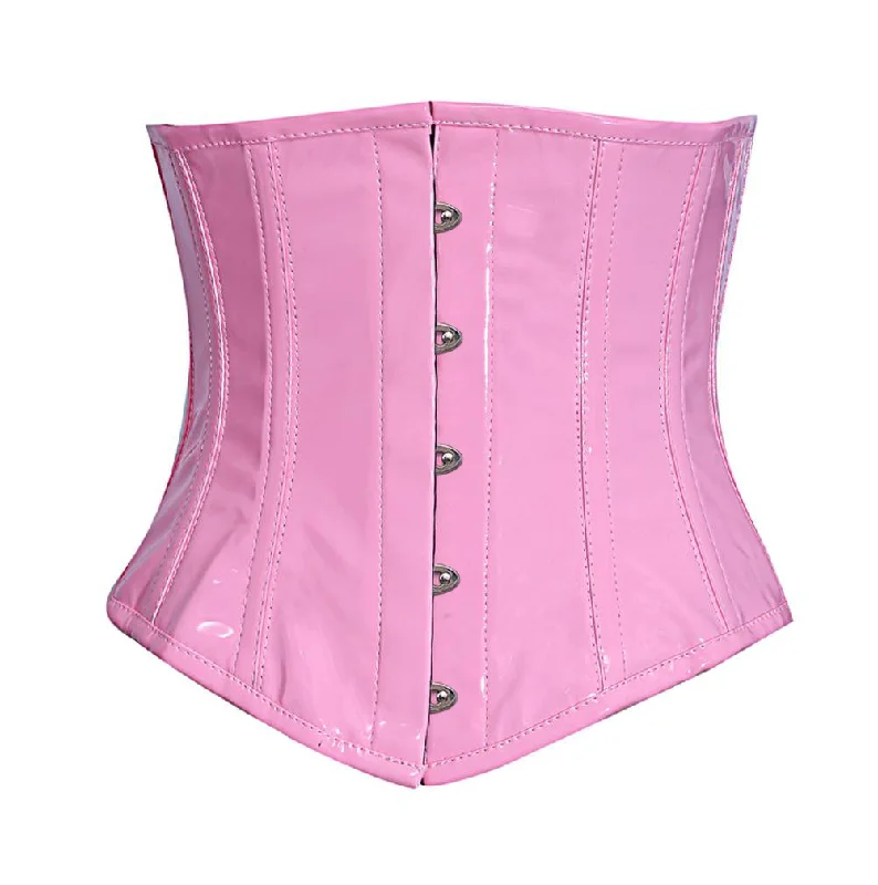 Moisture - wicking corsets for active lifestylesDaphnee Pink PVC Underbust Steel Boned Corset Moisture - wicking corsets for active lifestylesDaphnee Pink PVC Underbust Steel Boned Corset