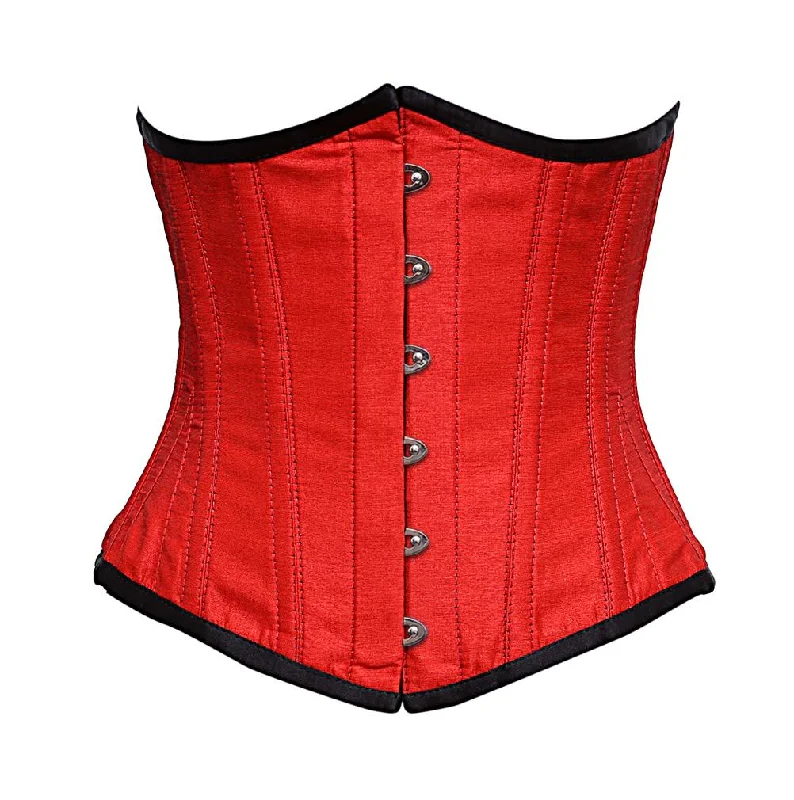 Gothic - inspired bustiers featuring dark colors and studsTanzier Red dupion Underbust Corset Gothic - inspired bustiers featuring dark colors and studsTanzier Red dupion Underbust Corset