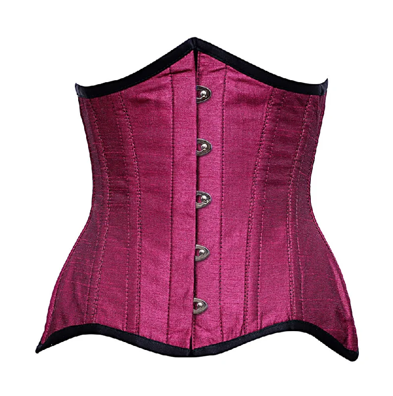 Floral - patterned corsets for a romantic and spring - like feelHilly Steel Boned Magenta Dupion Curvy Corset Floral - patterned corsets for a romantic and spring - like feelHilly Steel Boned Magenta Dupion Curvy Corset