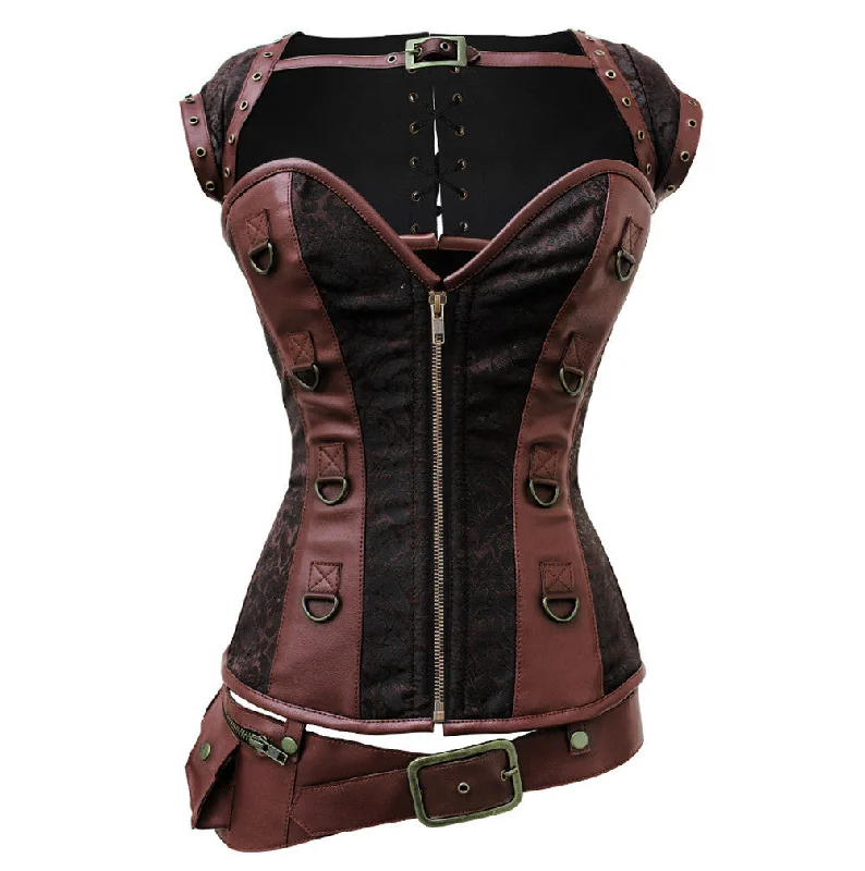 Victorian - era corsets with intricate boning detailsSonia Steampunk Corset