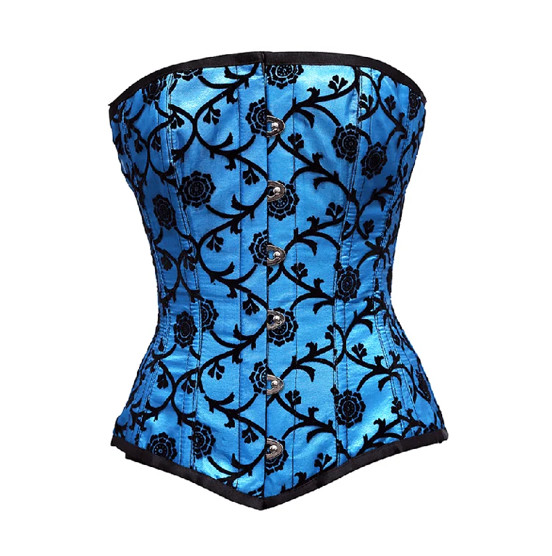 Red corsets for a passionate and attention - grabbing styleSatara Turquoise Overbust Corset With Tissue Flocking Red corsets for a passionate and attention - grabbing styleSatara Turquoise Overbust Corset With Tissue Flocking