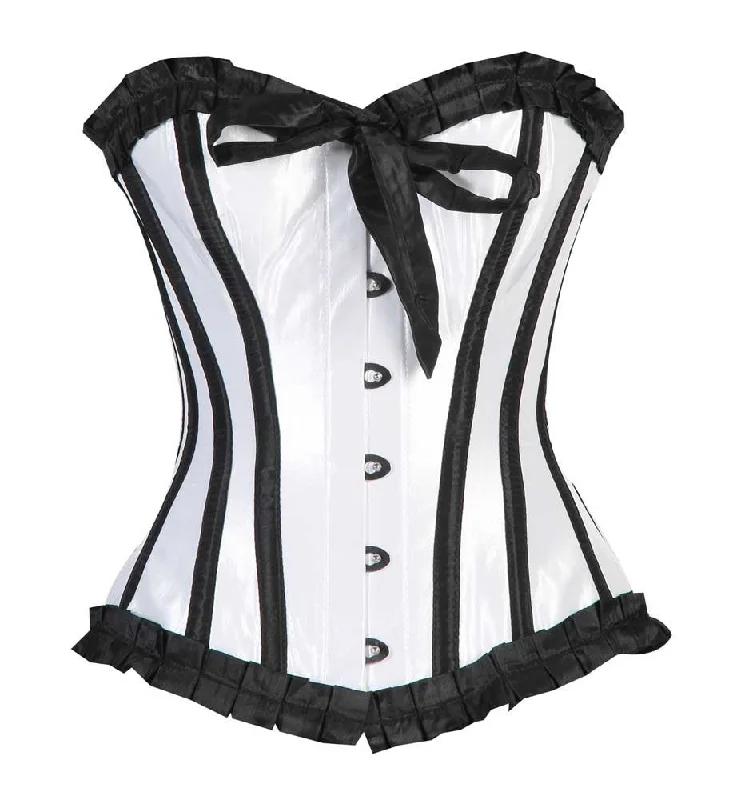 Bohemian - style corsets with tassels and embroideryLILY WHITE TAFFETA