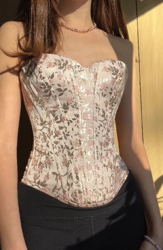 Wedding - style bustiers for bridesmaids or special eventsPink floral sweetheart neckline corset 💞 Wedding - style bustiers for bridesmaids or special eventsPink floral sweetheart neckline corset 💞