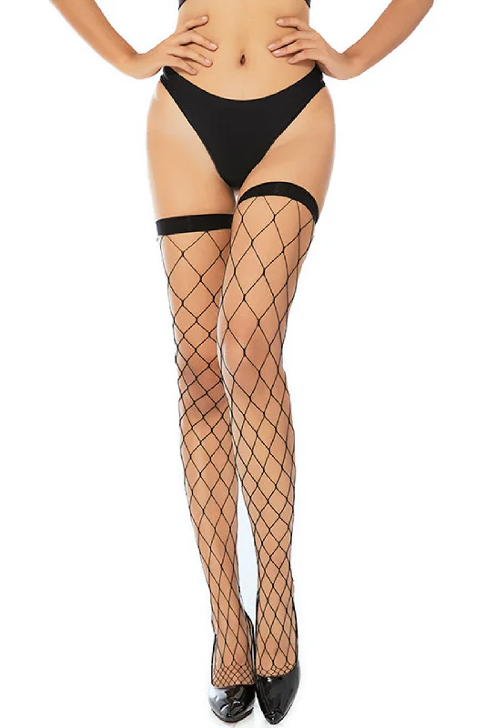 Polka Dot Tights for WomenSimple Fence Net Thigh Highs