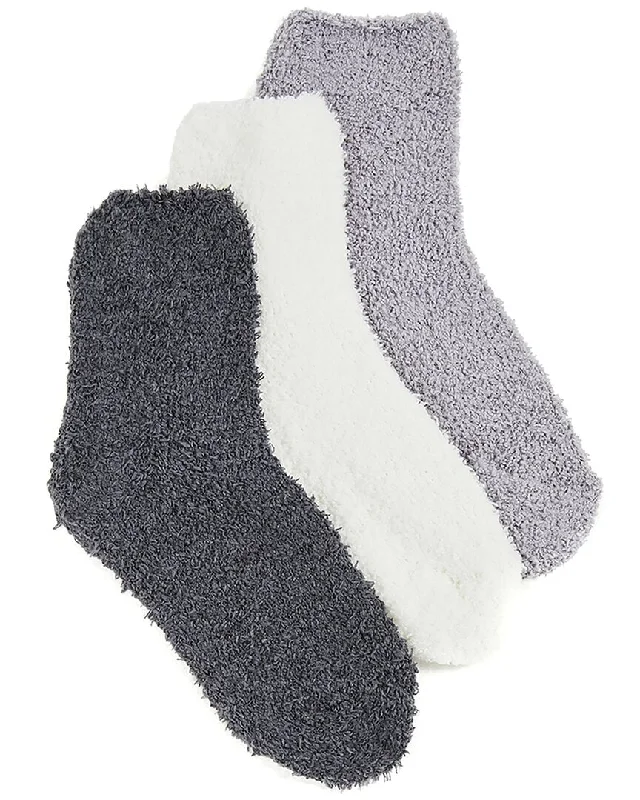 Women's Lingerie for HoneymoonsSTEMS Set of 3 Cozy Cashmere-Blend Ankle Sock