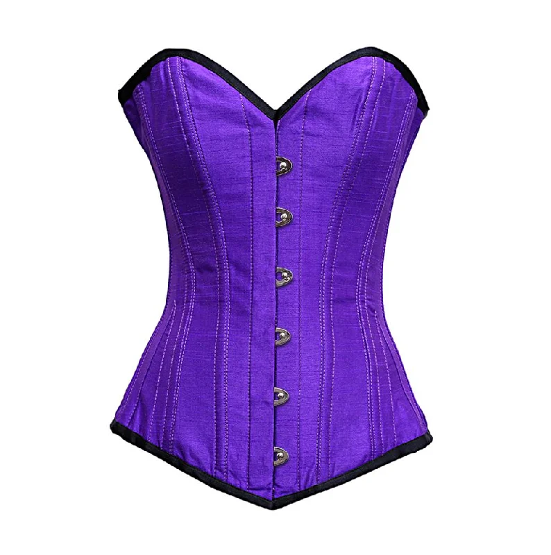 Pastel - colored corsets for a soft and feminine appealLeanne Purple dupion Longline Corset Pastel - colored corsets for a soft and feminine appealLeanne Purple dupion Longline Corset