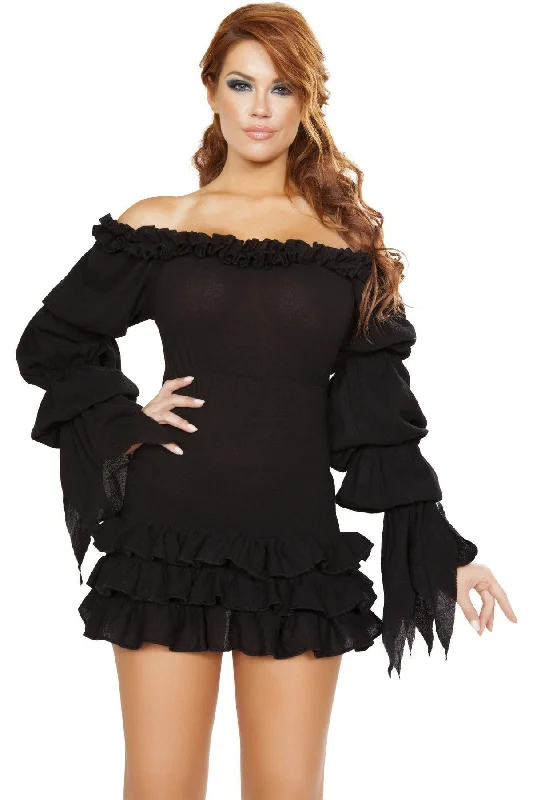 Women's Cosplay Inspired Babydoll LingerieRoma Ruffled Pirate Dress with Sleeves & Multi Layered Skirt Costume
