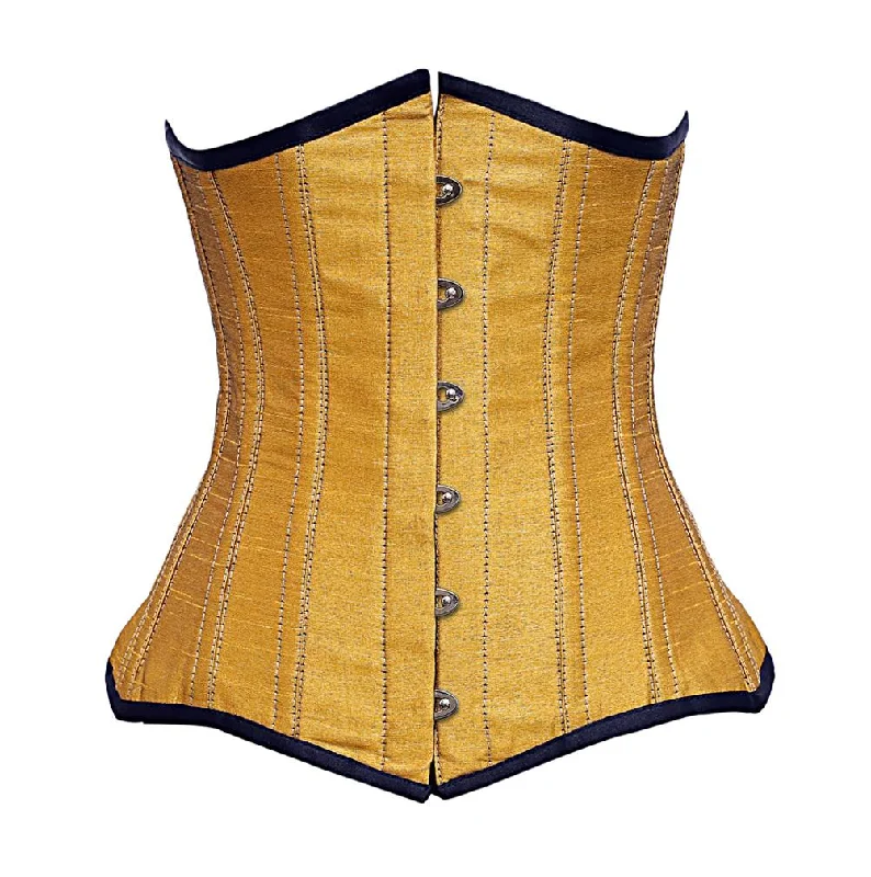 Denim - look corsets for a casual yet stylish twistVettori Gold dupion Underbust Corset Denim - look corsets for a casual yet stylish twistVettori Gold dupion Underbust Corset