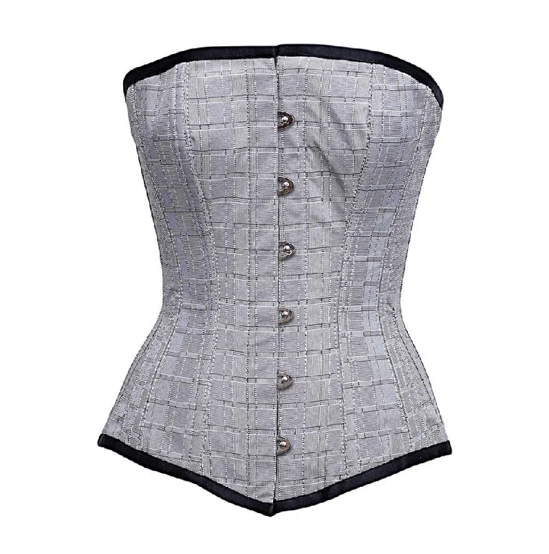Moisture - wicking corsets for active lifestylesPenelope Silver dupion Overbust Corset Moisture - wicking corsets for active lifestylesPenelope Silver dupion Overbust Corset