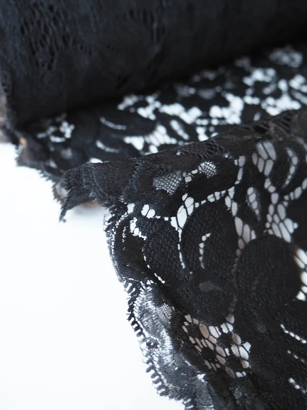 Lingerie for Women Over 50Black Gloss Floral Lace