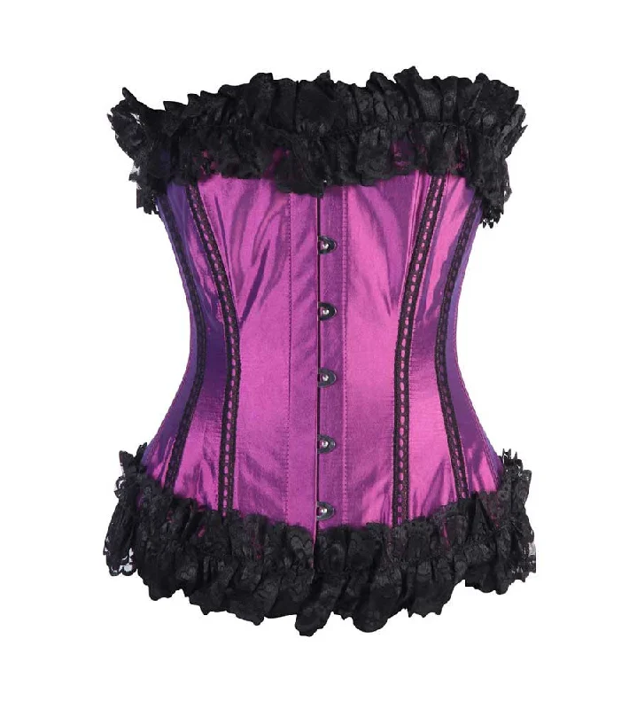 Gothic - inspired bustiers featuring dark colors and studsACA MAGENTA TAFFETA