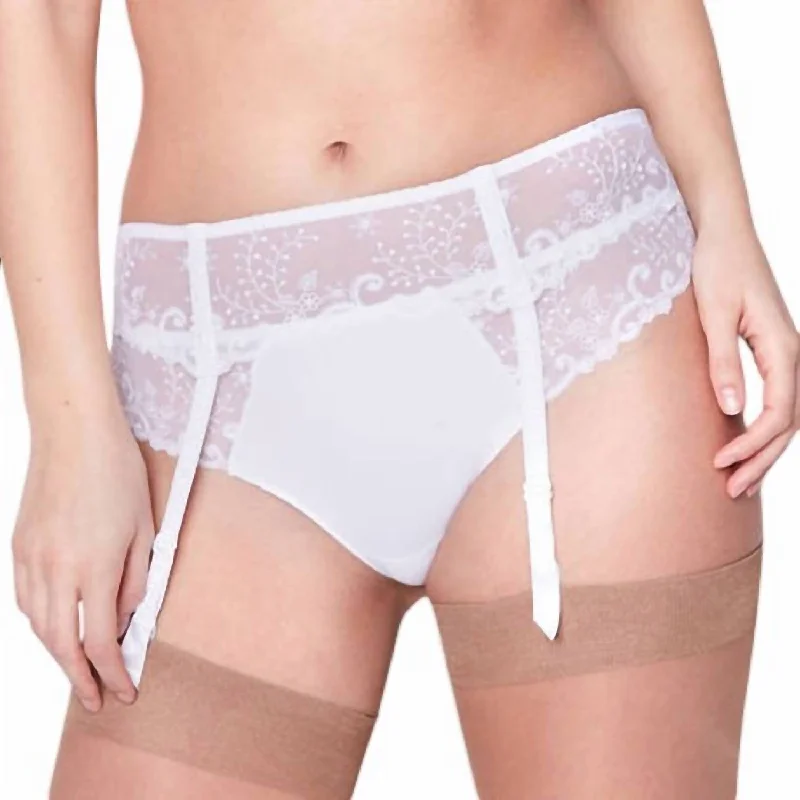 Women's Lingerie with Bow DetailsDelice Garter Belt In White
