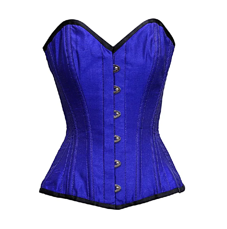 Multicolored bustiers with a vibrant and playful designAddison Blue dupion Overbust Corset Multicolored bustiers with a vibrant and playful designAddison Blue dupion Overbust Corset