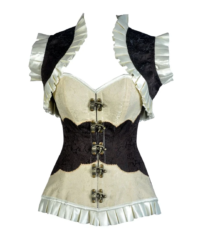 Multicolored bustiers with a vibrant and playful designMagguire Ivory and Brown Brocade Corset and Jacket Multicolored bustiers with a vibrant and playful designMagguire Ivory and Brown Brocade Corset and Jacket