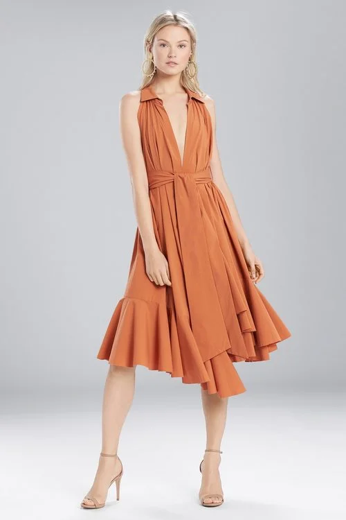 Halter - neck sexy cocktail dresses for a formal eventCotton Shirting Halter Dress