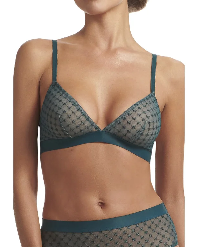 Plus Size Lace Lingerie for WomenWolford Sheer Logo Triangle Underwire Bra