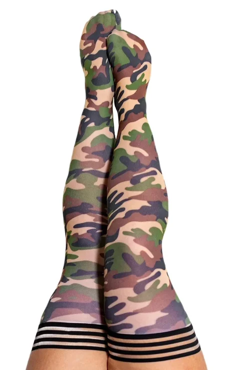 Velvet Tights for Women1348 KIX'IES ALEX CAMO THIGH HIGH
