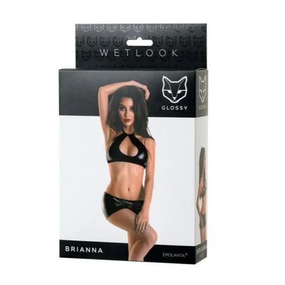 Women's Lingerie with Modern PrintsGlossy Wetlook Set Brianna