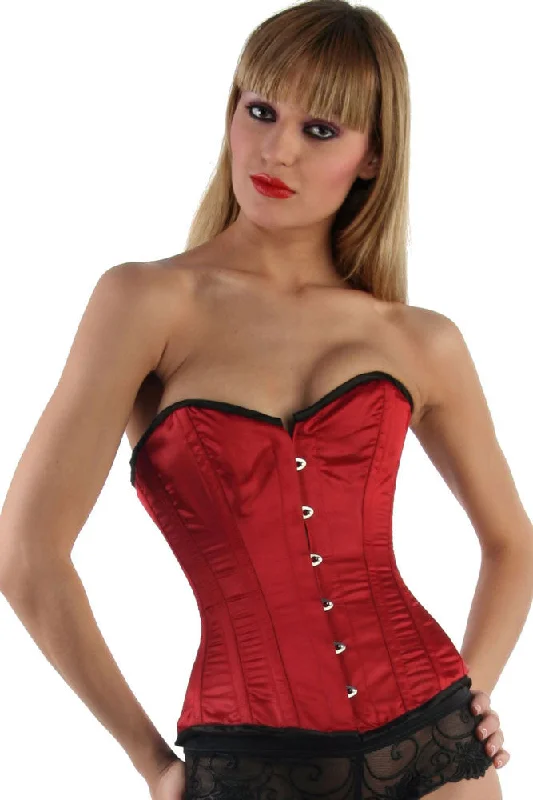 Anti - chafe bustiers for comfortable movementELEGANT RED SATIN