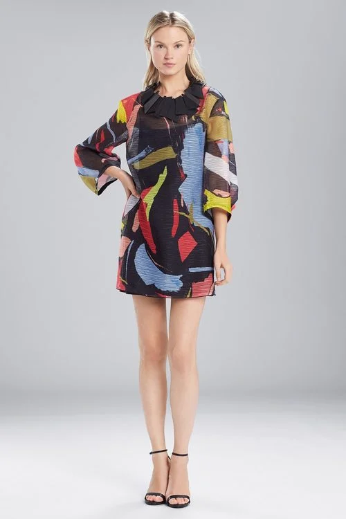 Sexy prom dresses for a memorable nightPrinted Gauze Dress With Pleated Sleeves