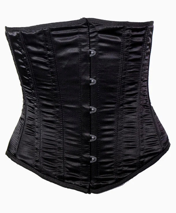 Supportive bustiers for large - busted womenSatin Doll Underbust Corset in Black