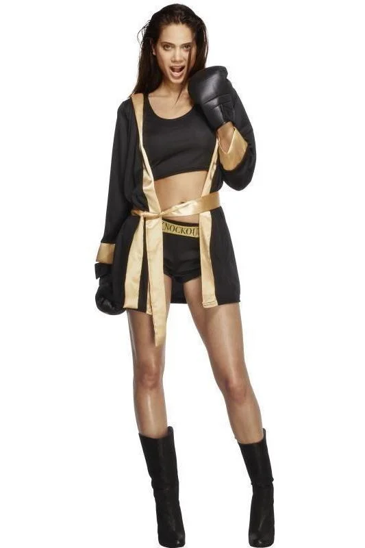 Women's Cosplay Lingerie with AccessoriesSS-Fever Knockout Costume | Black