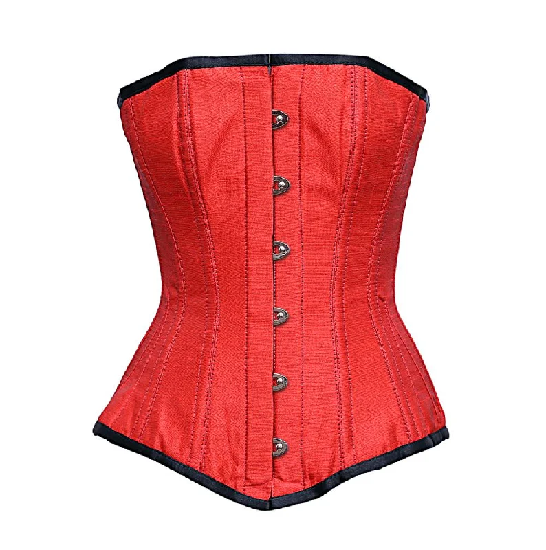 Hollywood - glamour bustiers for a red - carpet effectSalin Red dupion Overbust Corset Hollywood - glamour bustiers for a red - carpet effectSalin Red dupion Overbust Corset
