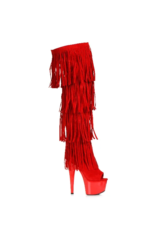 Lace Tights for WomenEllie 709-SEQUOIA 7" Platform Thigh High Fringe Boot