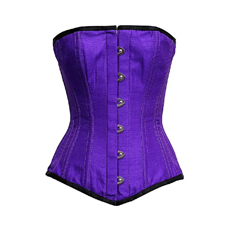 Cotton - blend bustiers for breathabilityGizmo Purple dupion Overbust Corset