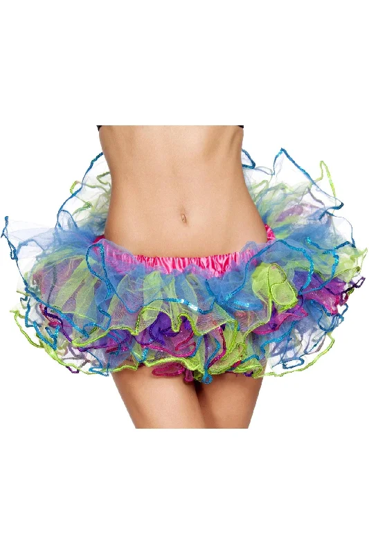 Women's Cosplay Lingerie with AccessoriesRoma Rainbow with Sequin Trimmed Petticoat Costume