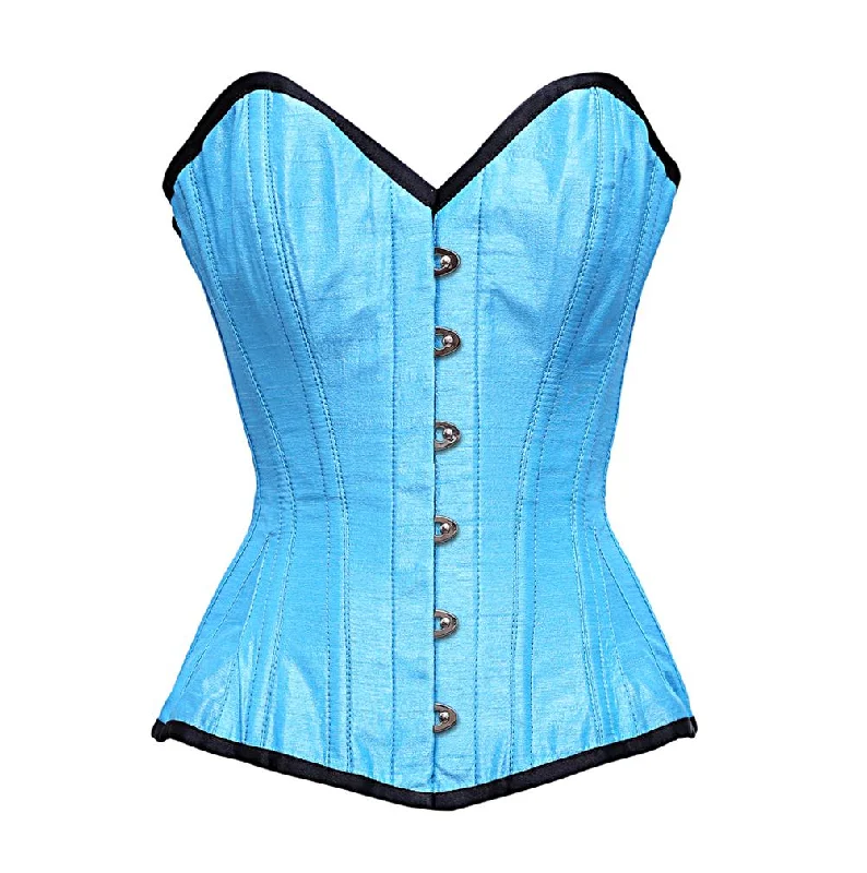 Moisture - wicking corsets for active lifestylesAudrey Turquoise dupion Overbust Corset Moisture - wicking corsets for active lifestylesAudrey Turquoise dupion Overbust Corset