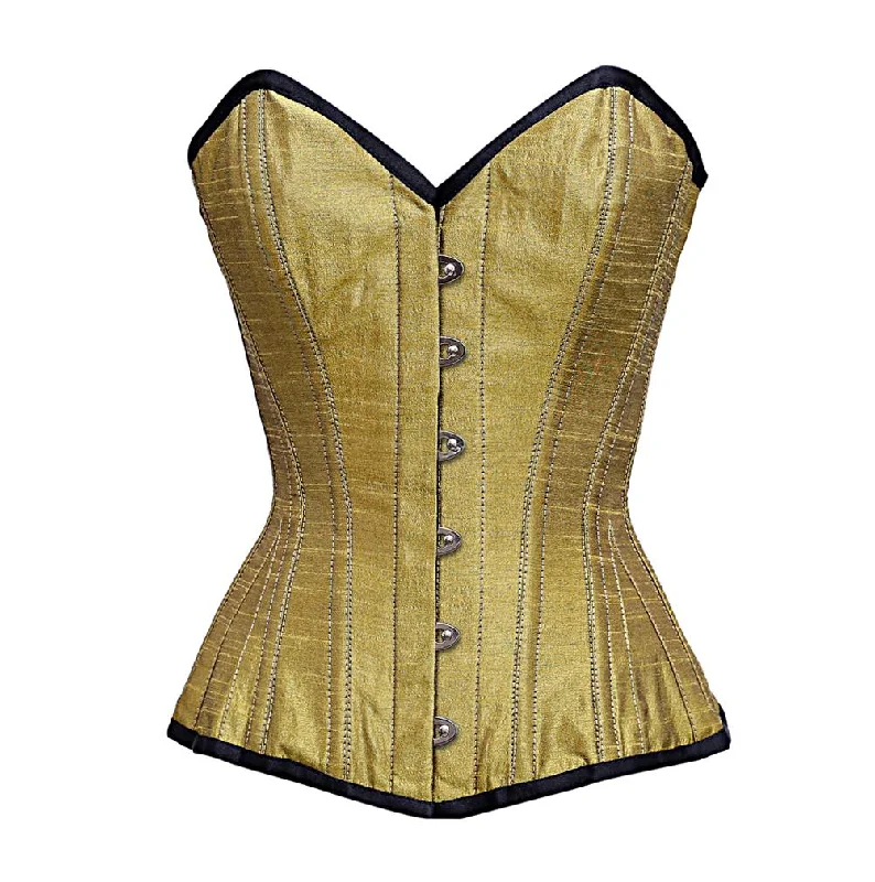 Posture - correcting bustiers for better spinal alignmentAbigail Gold dupion Overbust Corset Posture - correcting bustiers for better spinal alignmentAbigail Gold dupion Overbust Corset