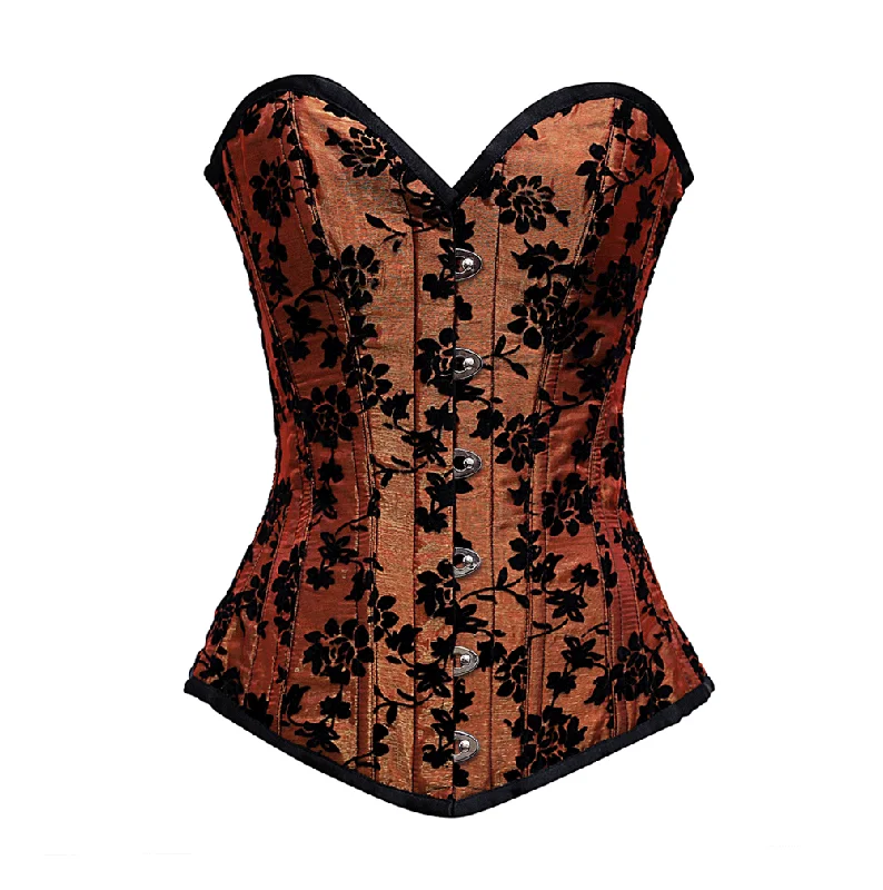 Multicolored bustiers with a vibrant and playful designMerritt Burgundy Longline Corset In Tissue Flocking Multicolored bustiers with a vibrant and playful designMerritt Burgundy Longline Corset In Tissue Flocking