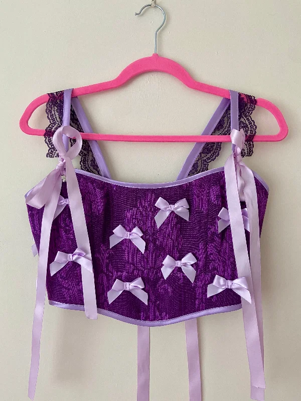 Microfiber corsets for a lightweight optionAmethyst Corset Sample