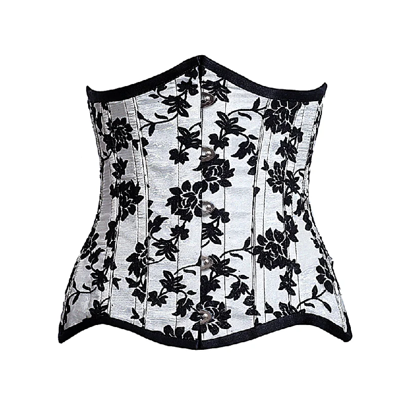 Denim - look corsets for a casual yet stylish twistKiko White Steel Boned Underbust Curvy Corset Denim - look corsets for a casual yet stylish twistKiko White Steel Boned Underbust Curvy Corset