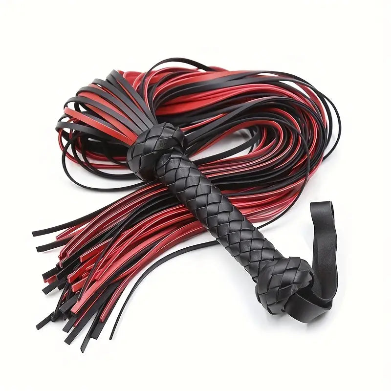 Affordable Lingerie for Women Pu Leather Black & Red Leather Whip