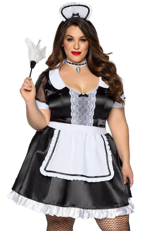 Superhero Themed Cosplay Lingerie for WomenPlus Size Classic French Maid Costume