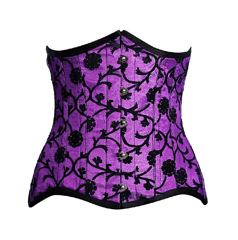 Lace - covered corsets for a feminine touchMarko Purple Steel Boned Underbust Curvy Corset Lace - covered corsets for a feminine touchMarko Purple Steel Boned Underbust Curvy Corset