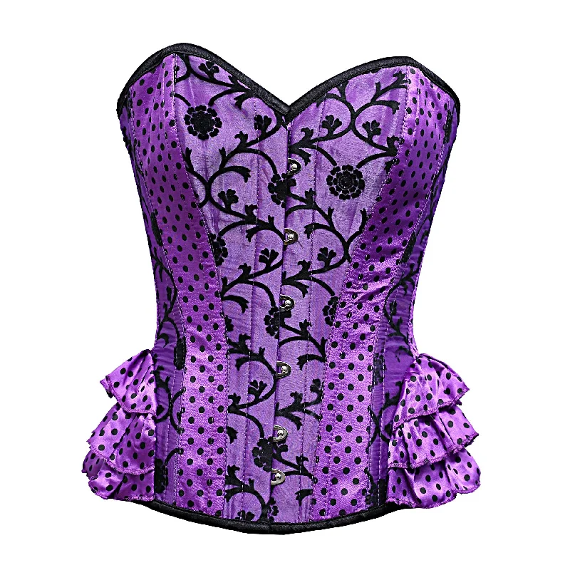 Hypoallergenic bustiers for sensitive skinHabif Purple Polka Dot & Tissue Flock Corset Hypoallergenic bustiers for sensitive skinHabif Purple Polka Dot & Tissue Flock Corset