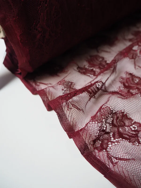 Women's Silk Lingerie SetsBordeaux Chantilly Lace