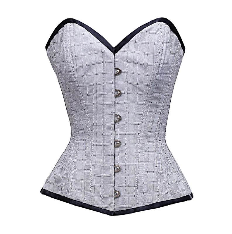 Floral - patterned corsets for a romantic and spring - like feelHussey Silver dupion Overbust Corset Floral - patterned corsets for a romantic and spring - like feelHussey Silver dupion Overbust Corset