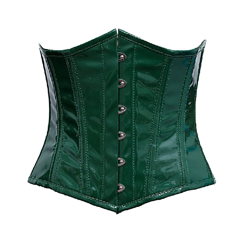 Silk bustiers for a luxurious and smooth feelMegane Green PVC Steel Boned Underbust Corset Silk bustiers for a luxurious and smooth feelMegane Green PVC Steel Boned Underbust Corset