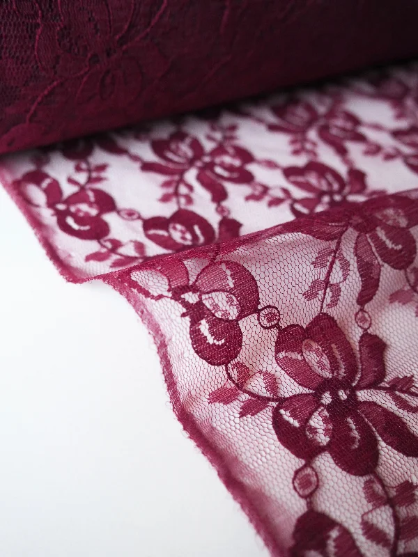 Women's Lingerie with Removable PadsBurgundy Bow Lace
