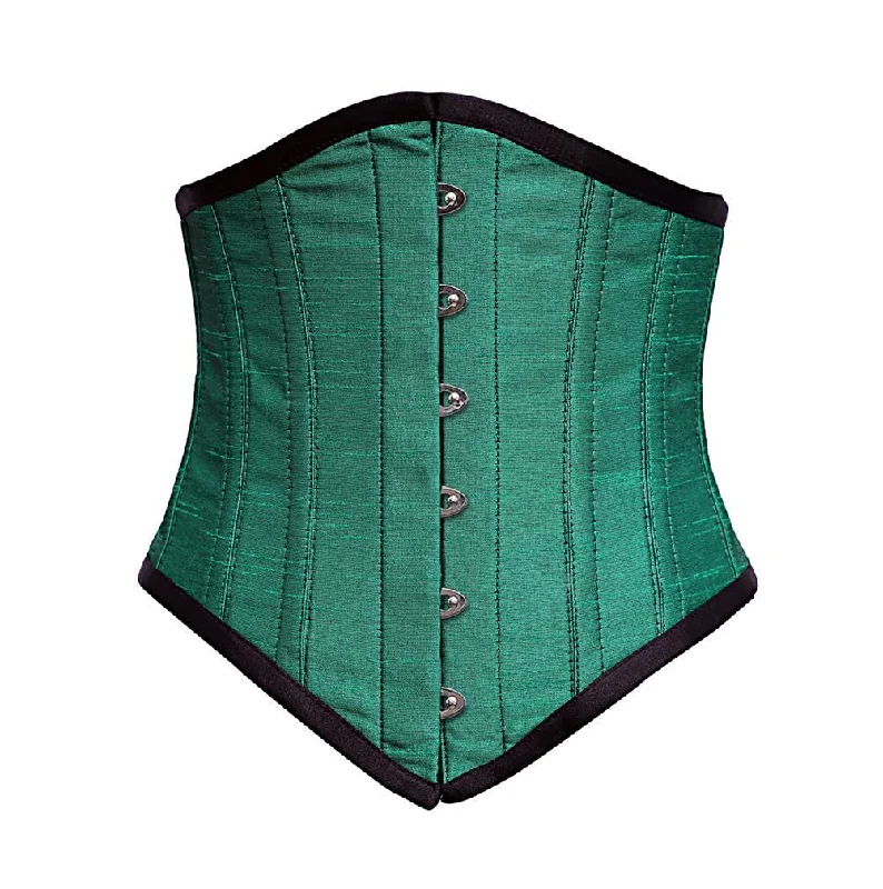 Removable - boning corsets for easy cleaningJonas Sexy Underbust Green dupion Corset Removable - boning corsets for easy cleaningJonas Sexy Underbust Green dupion Corset